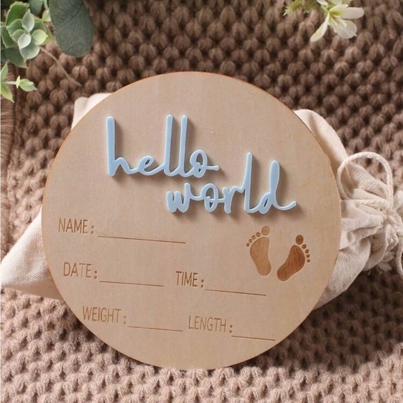 Baby Birth Announcement Wood Discs Baby Girl Boy Acrylic Letter Graphic Monthly - Picture 8 of 9